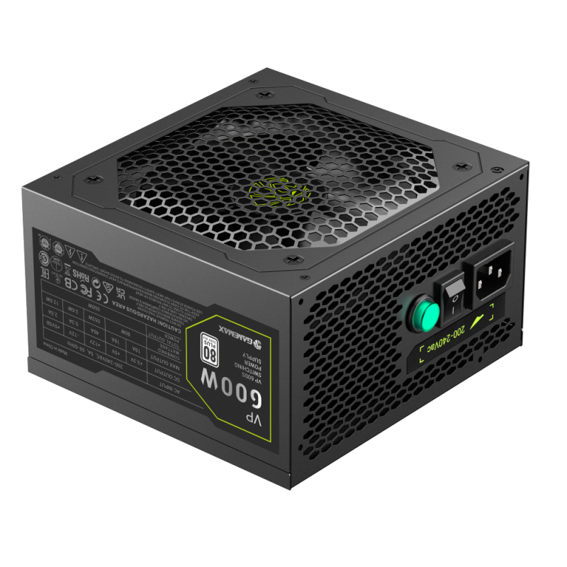 GameMax VP 600S 600 Watts Power Supply 80+ Bronze - Black GameMax VP 600S 600 Watts Power Supply 80+ Bronze - Black